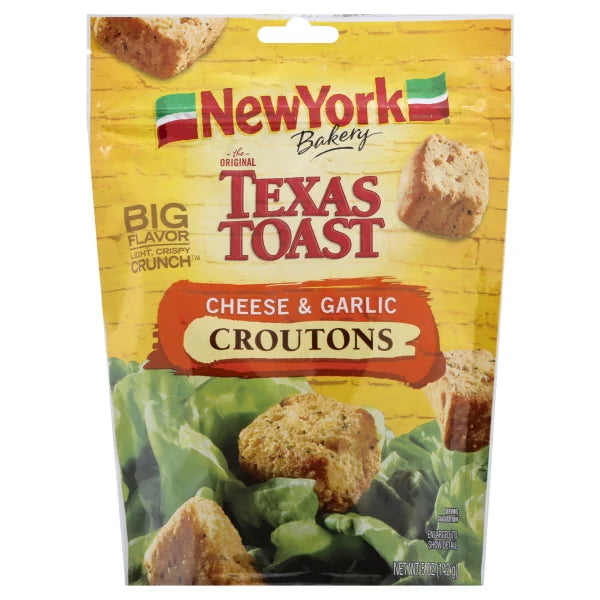 Crutones estilo Nueva York, tostadas texanas (queso y ajo) 5 oz 