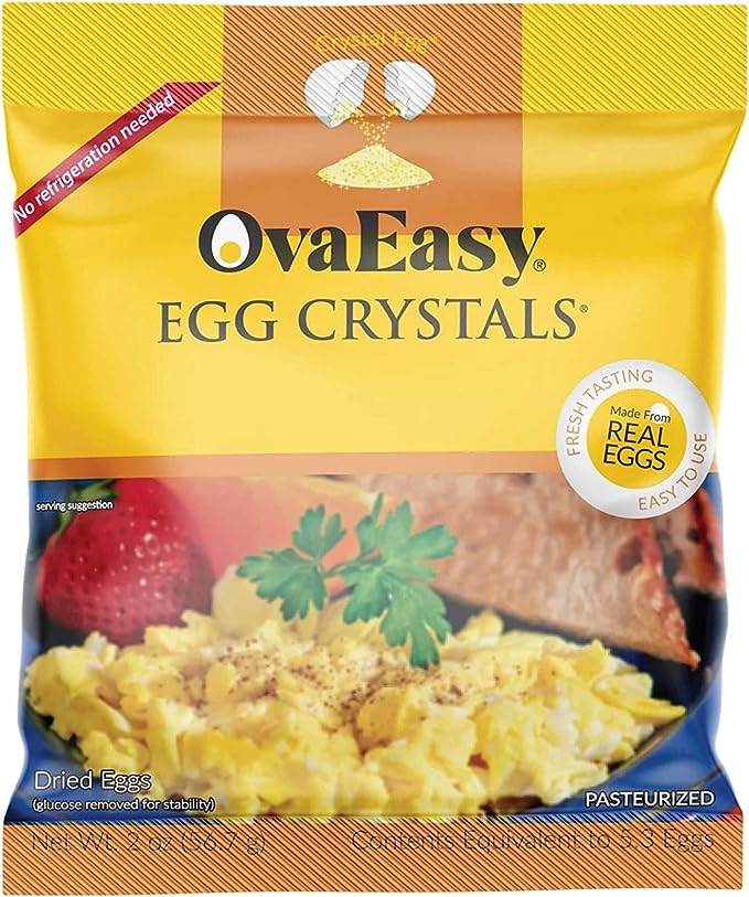 Cristales de huevo entero OvaEasy, huevos en polvo totalmente naturales, 2 oz