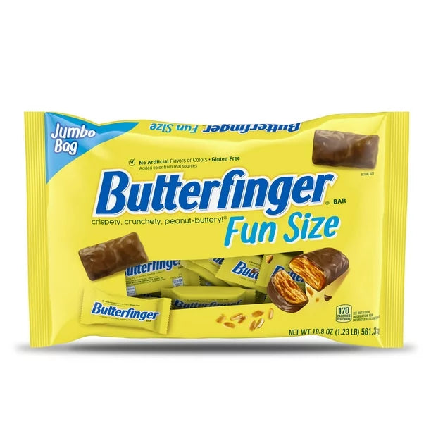 Barras de caramelo Butterfinger de tamaño divertido, caramelos para pedir dulces, 19,8 oz