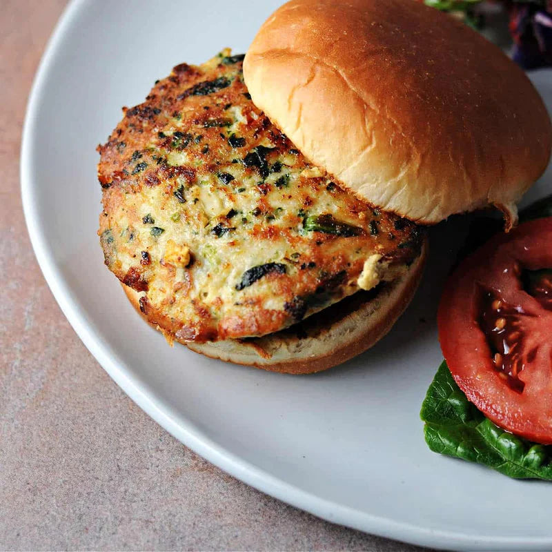 AmyLu Spinach & Feta Chicken Burgers – 32 oz. (8 ct.)