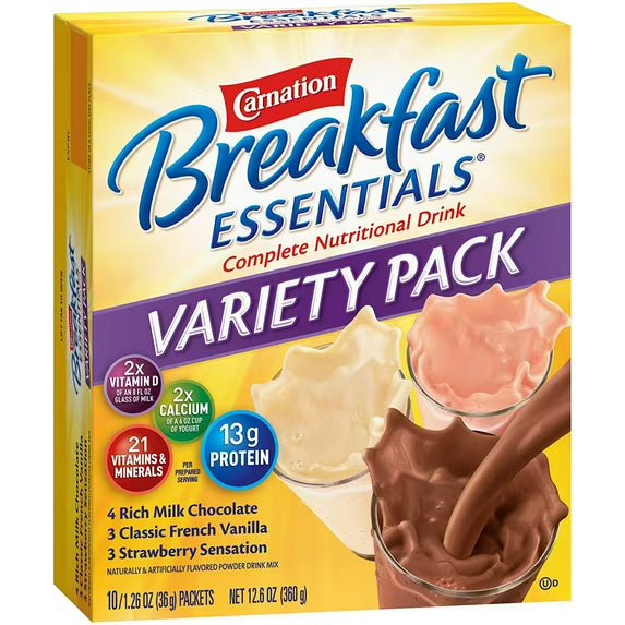 Carnation Breakfast Essentials Variety Pack – 10 ct (9.52 oz)