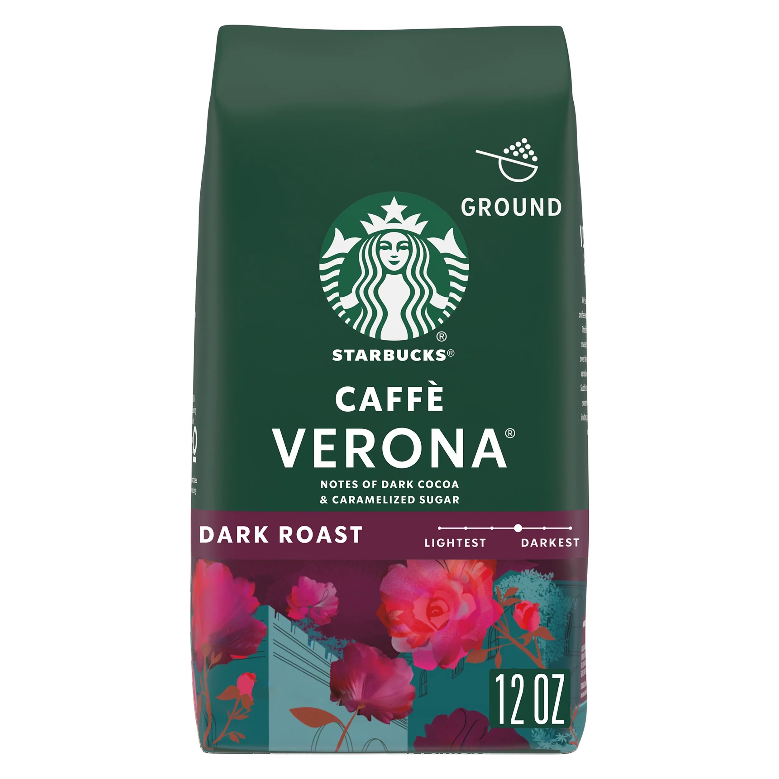 Starbucks Arabica Beans Caffè Verona, Dark Roast, Ground Coffee, 12 oz