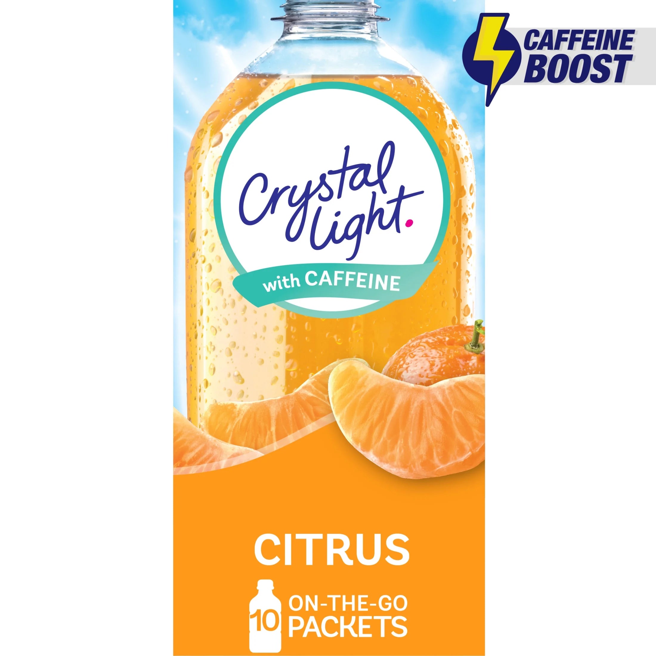 Mezcla para bebida sin azúcar Crystal Light Citrus con cafeína, 10 unidades 